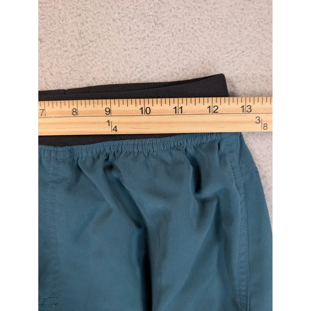 Prana Breathe Mens Nylon Cargo Shorts Teal Blue Green Climbing Hiking Size M